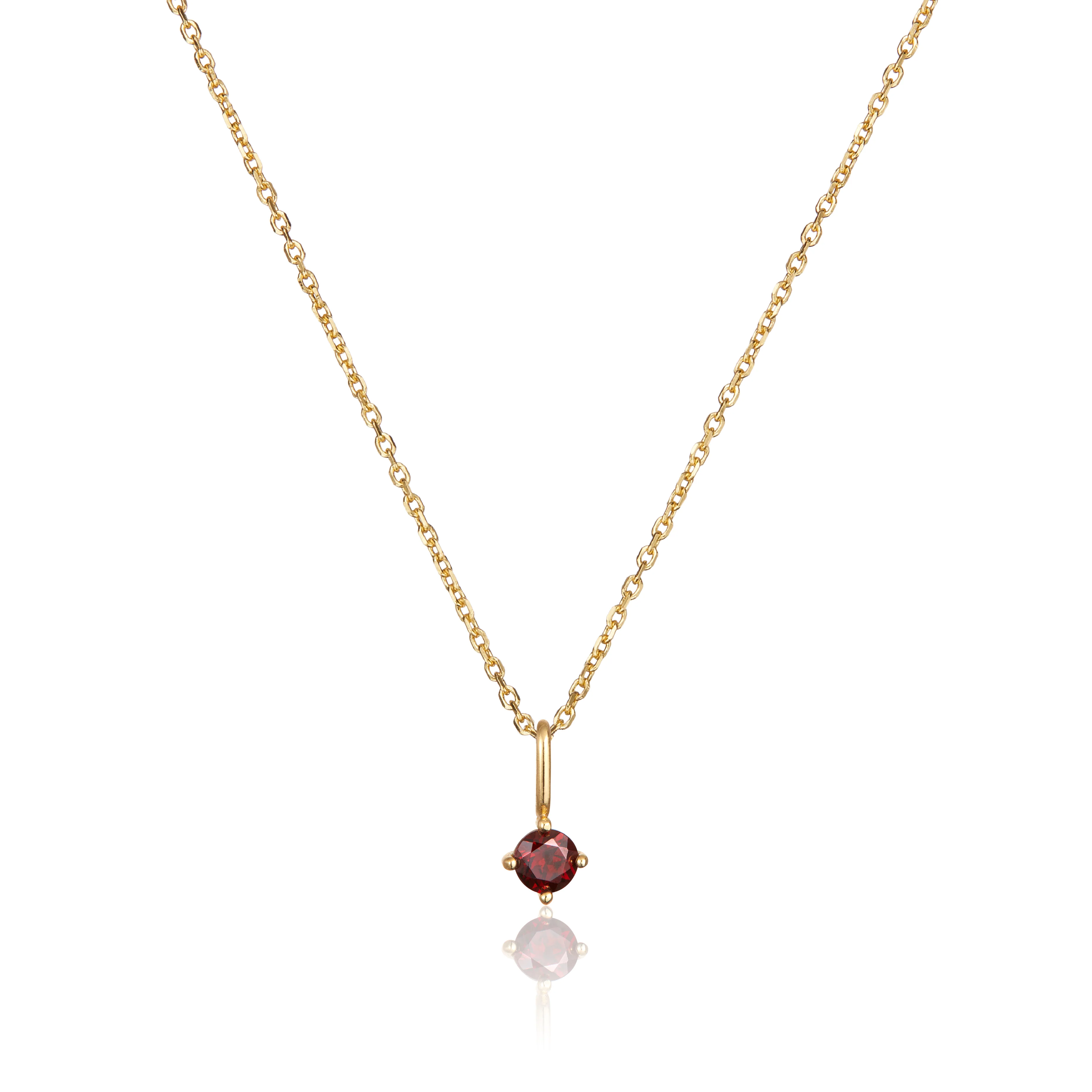 Gold Small Birthstone Pendant Necklace - Image 12