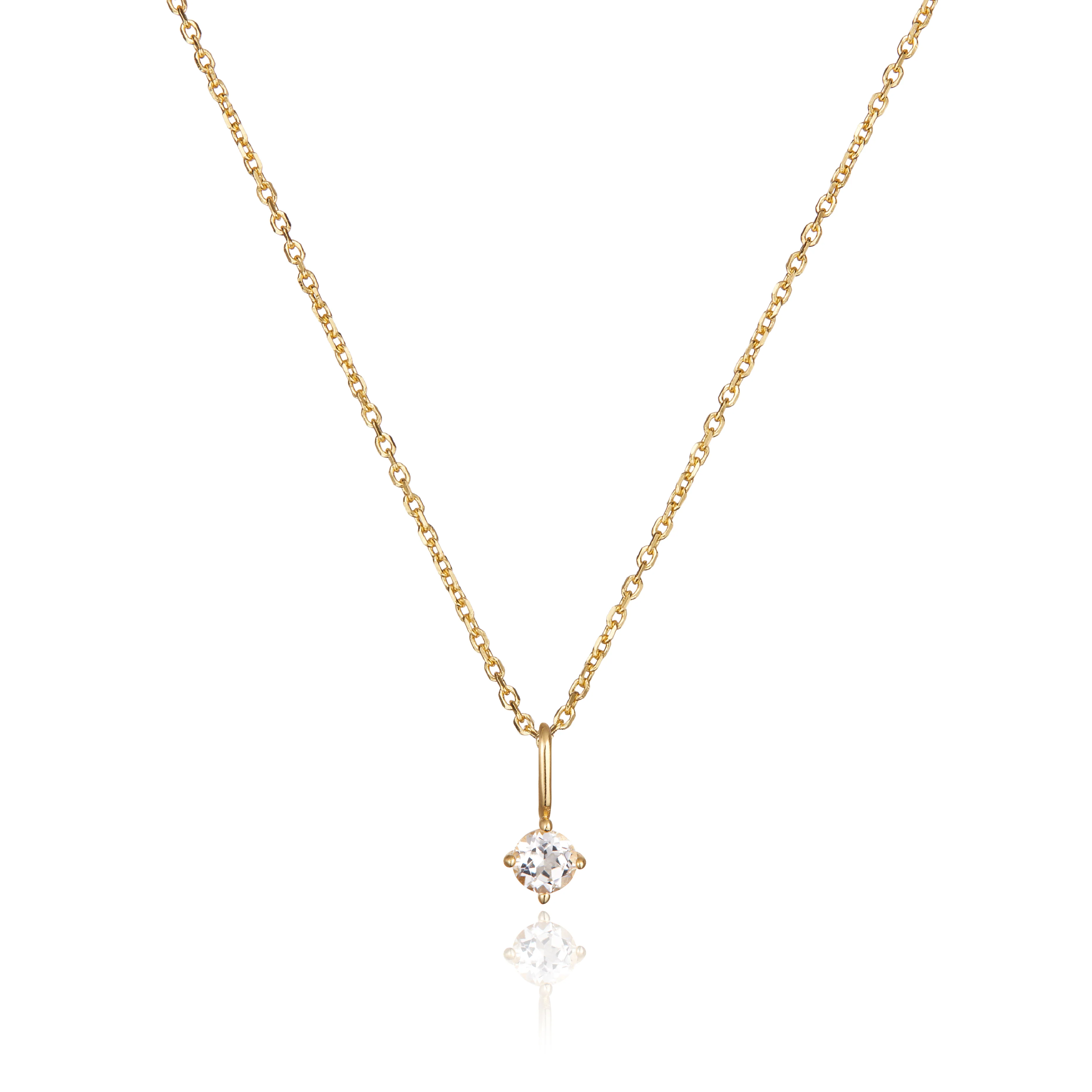 Gold Small Birthstone Pendant Necklace - Image 14