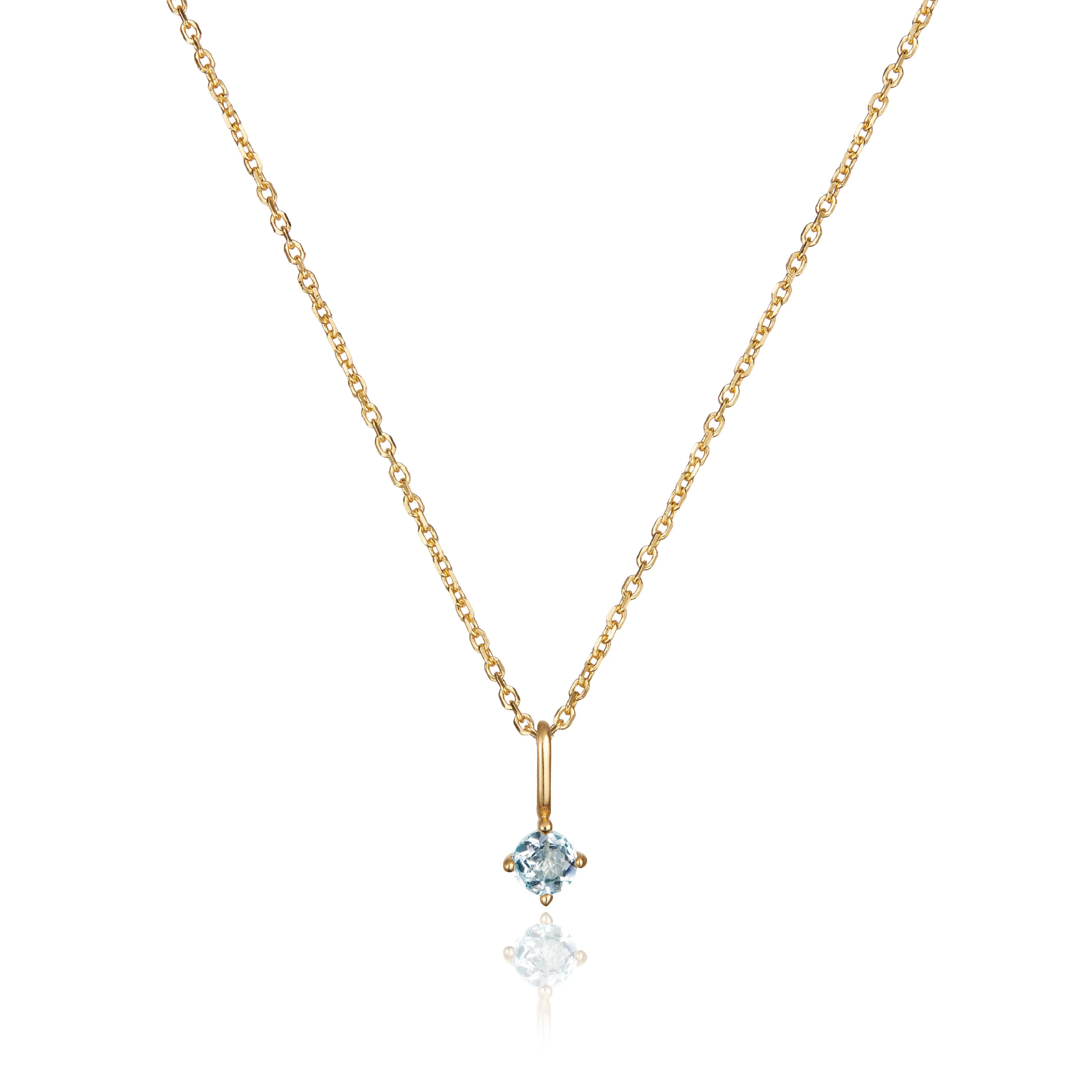 Gold Small Birthstone Pendant Necklace - Image 15