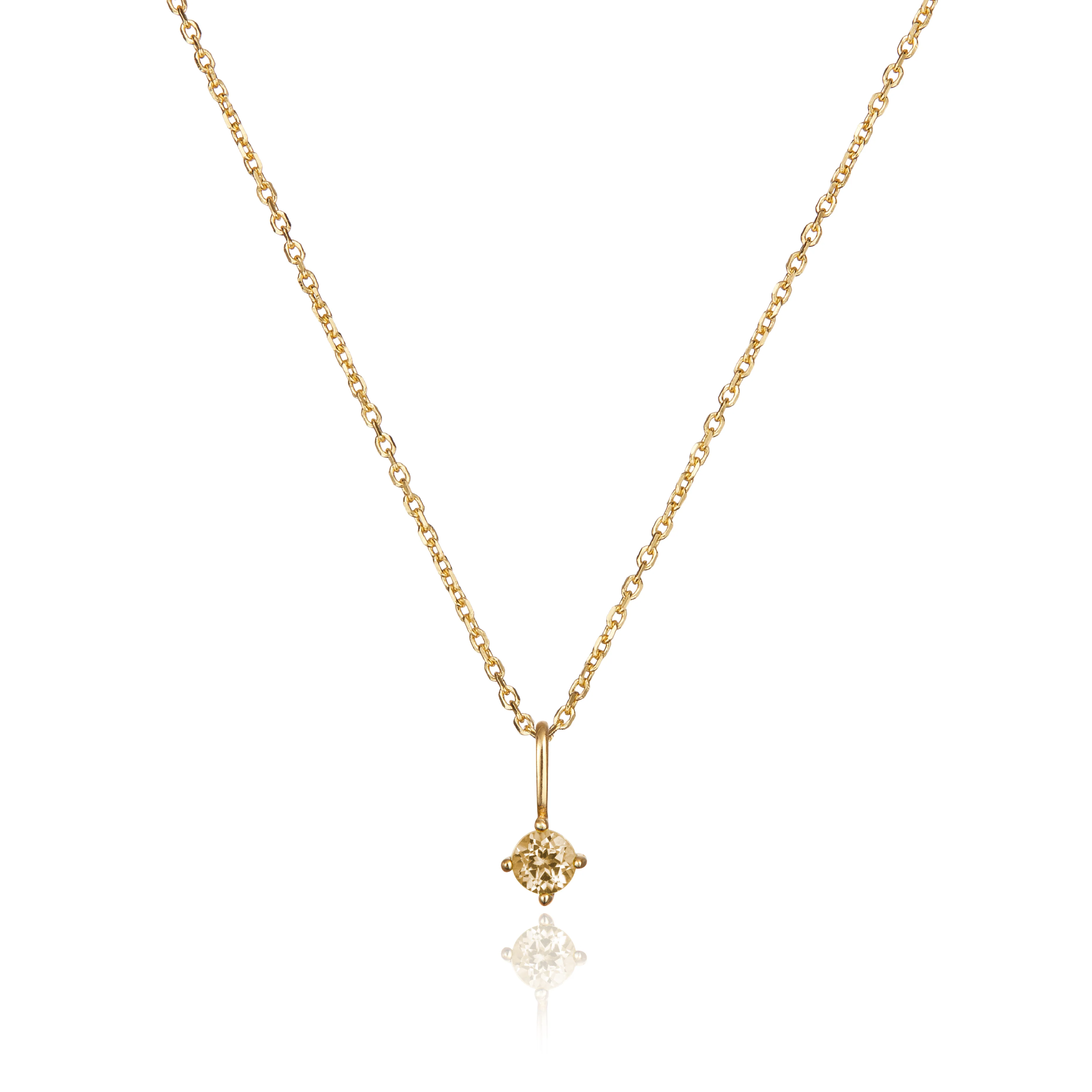 Gold Small Birthstone Pendant Necklace - Image 18