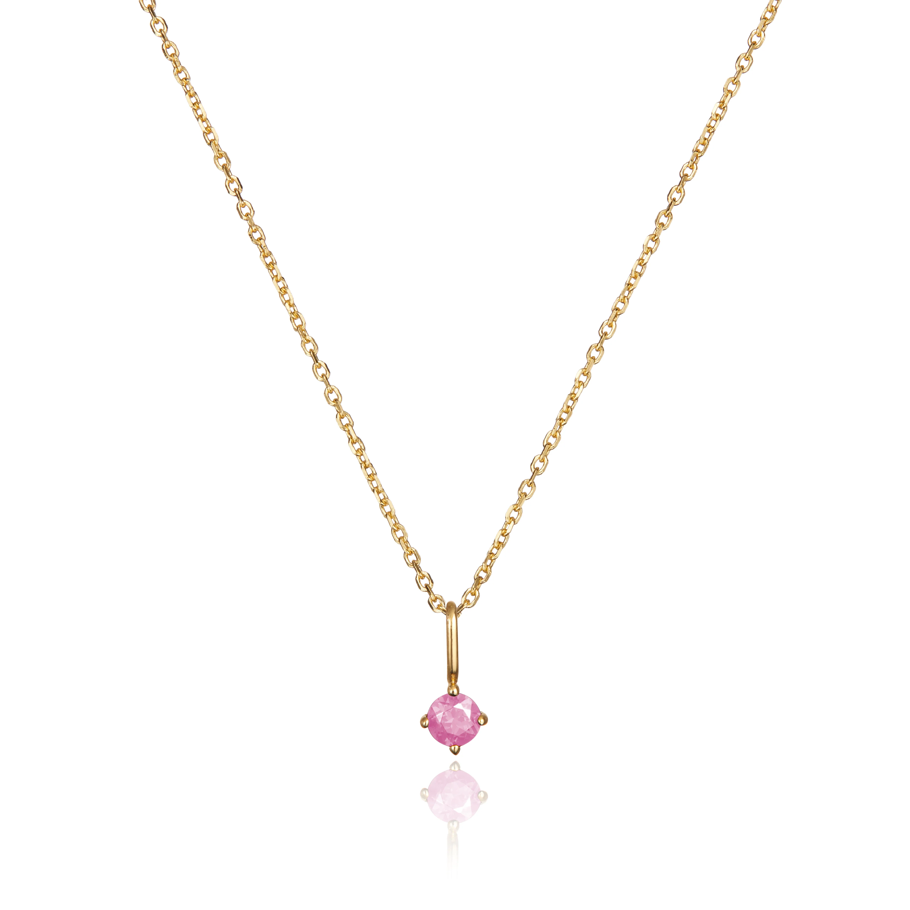 Gold Small Birthstone Pendant Necklace - Image 19