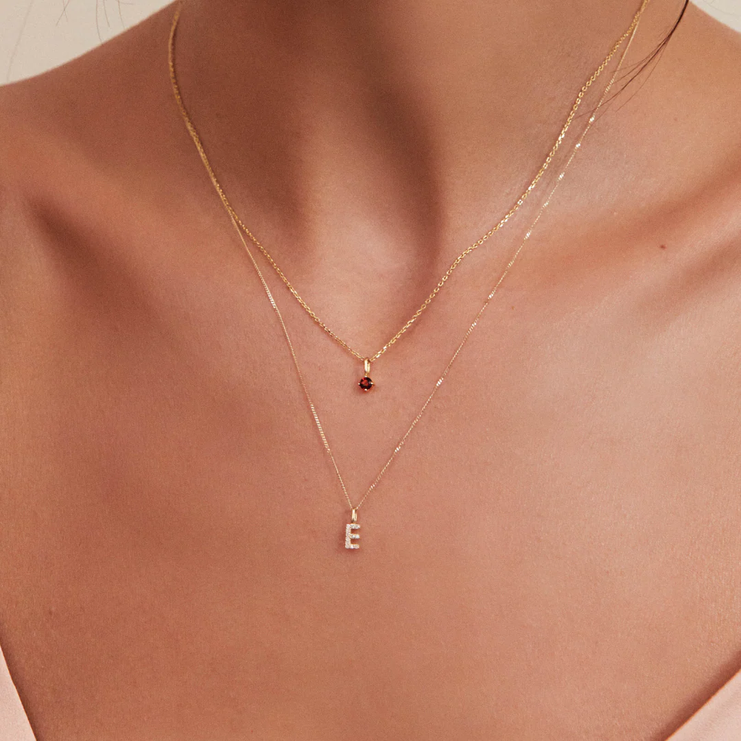 Gold Small Birthstone Pendant Necklace - Image 3