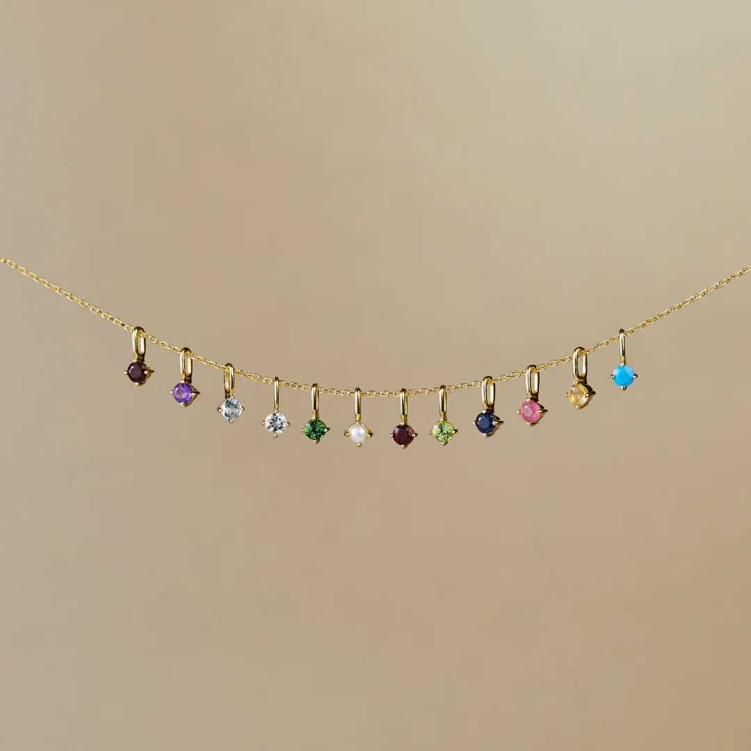 Gold Small Birthstone Pendant Necklace - Image 5