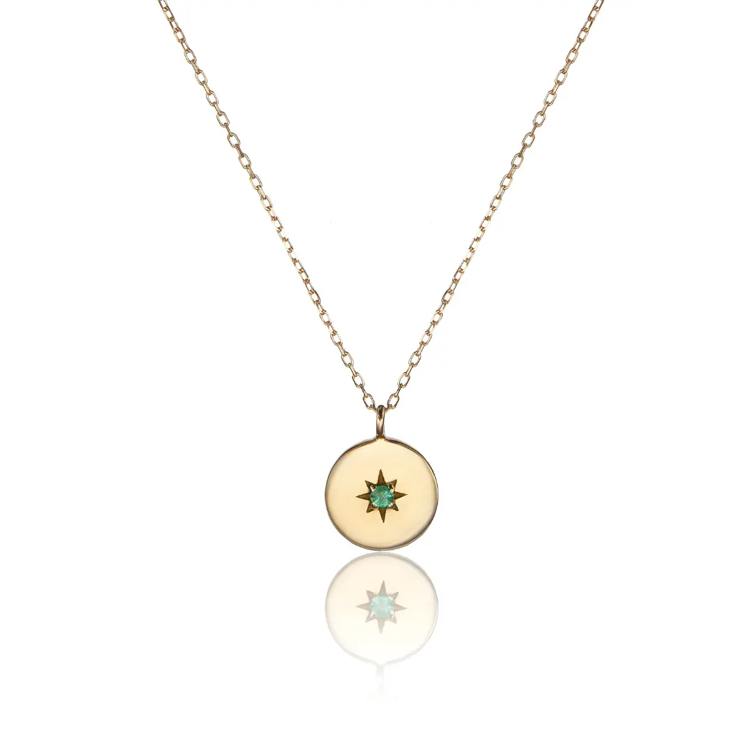 Gold Small Coin Star Necklace
