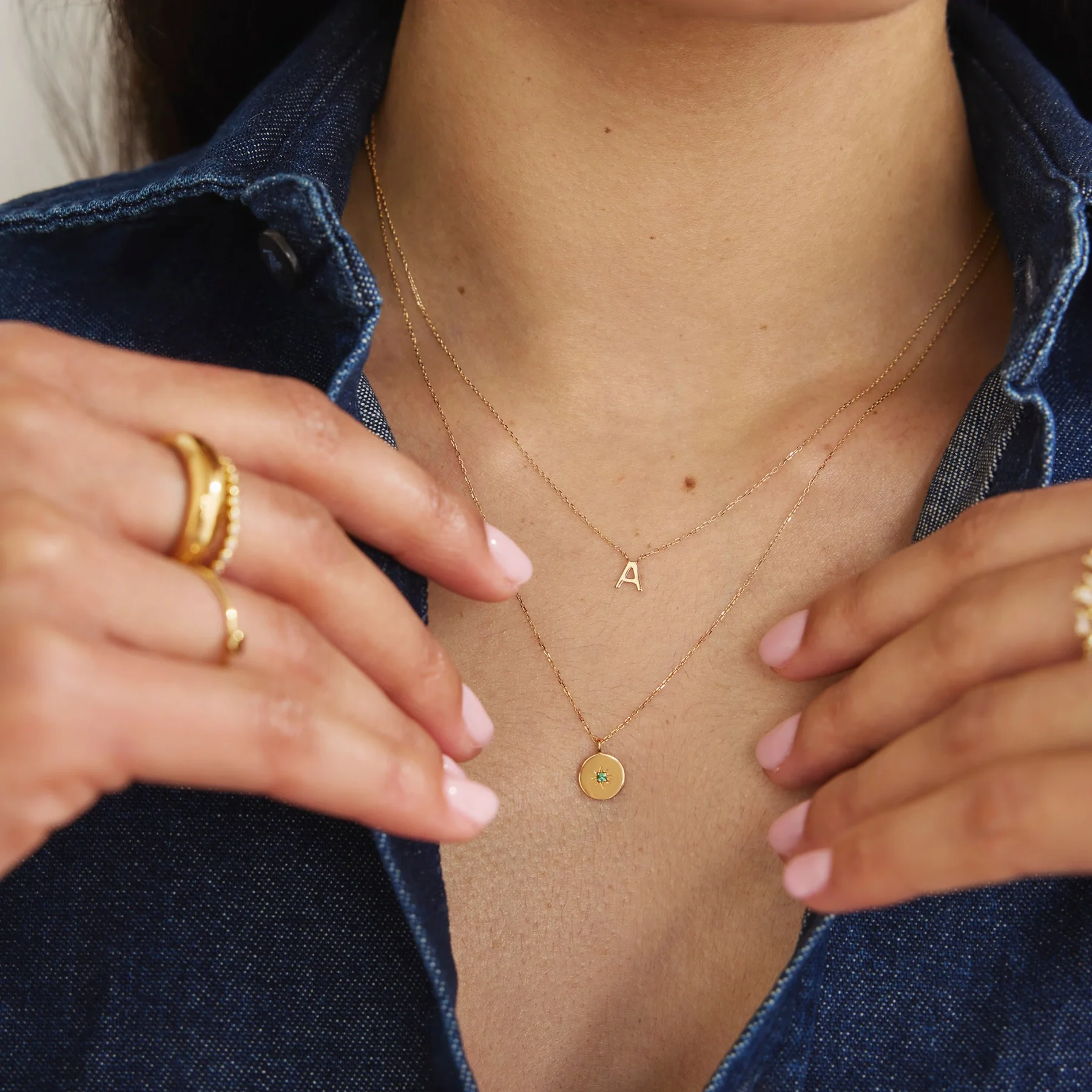 Silver Small Coin Star Necklace - Image 4