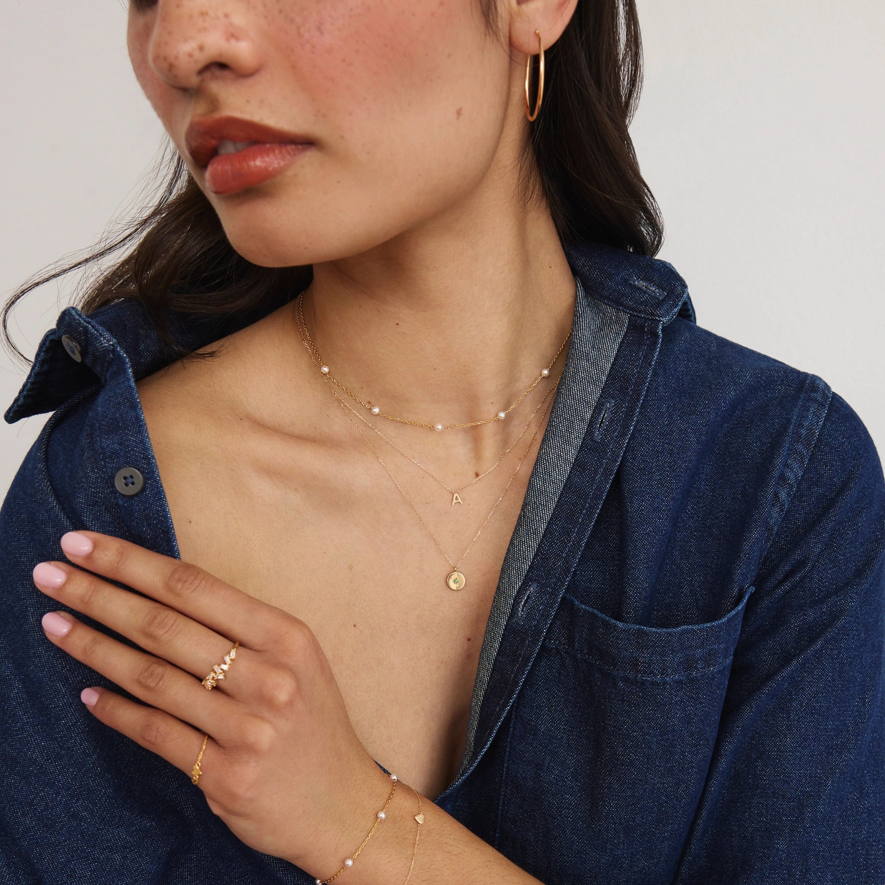 Silver Small Coin Star Necklace - Image 3