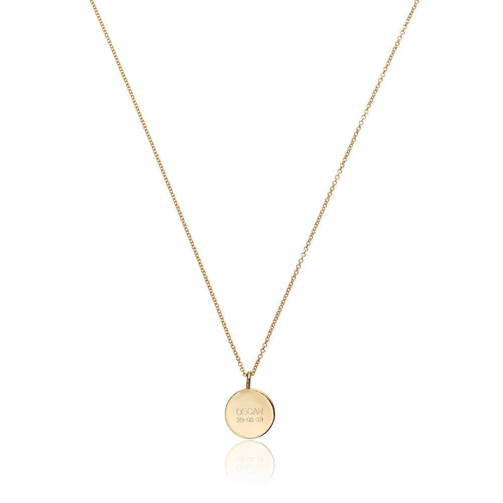 Gold Small Diamond Style Disc Necklace - Image 7