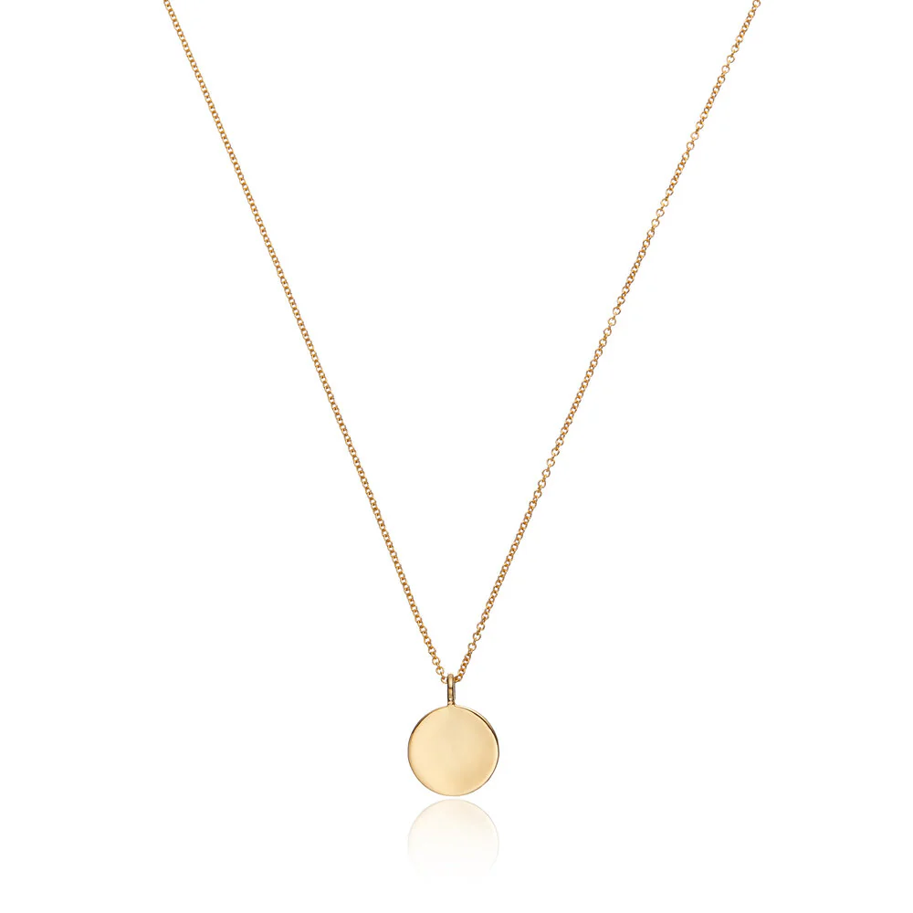 Gold Small Diamond Style Disc Necklace - Image 9
