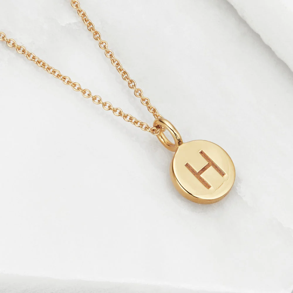 Gold Small Personalised Disc Necklace - Image 3