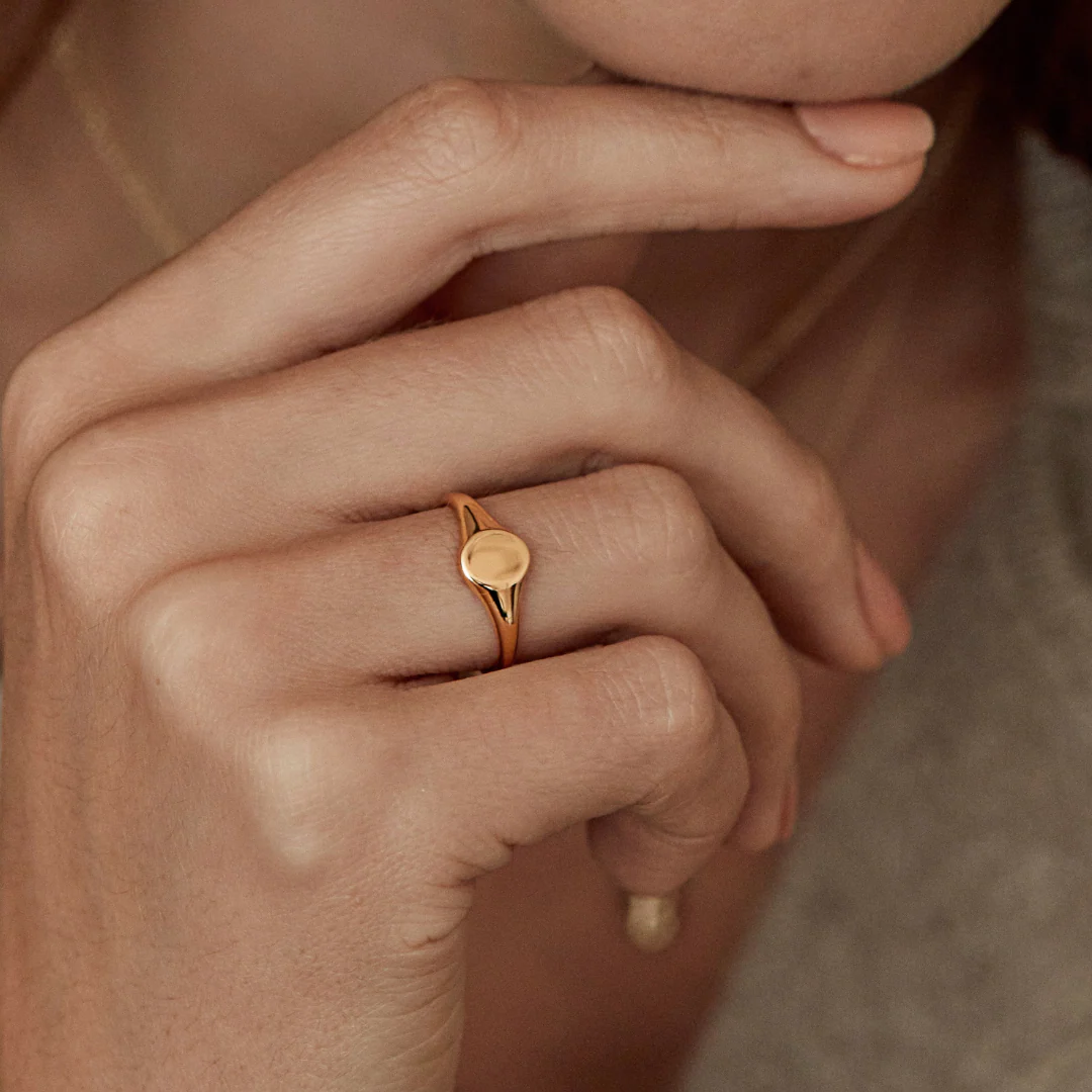 Gold Small Personalised Signet Ring - Image 3