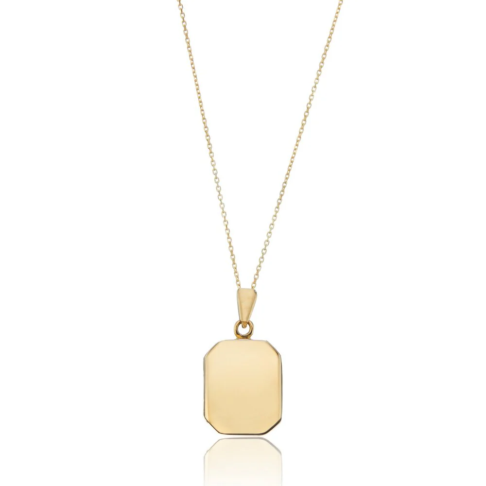 Gold Small Square Locket Necklace