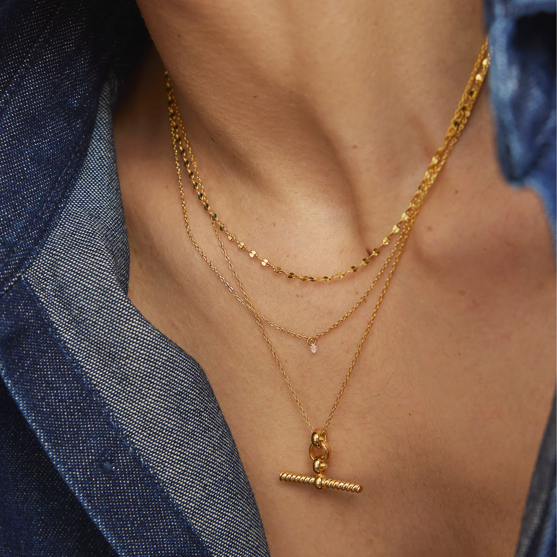 Gold Sparkle Chain Necklace - Image 5