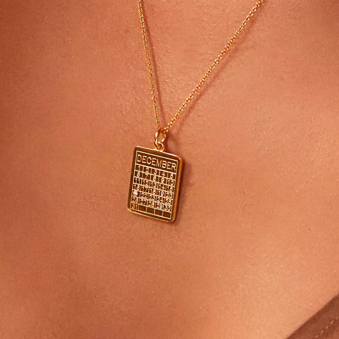 Gold Special Date Calendar Necklace - Image 4