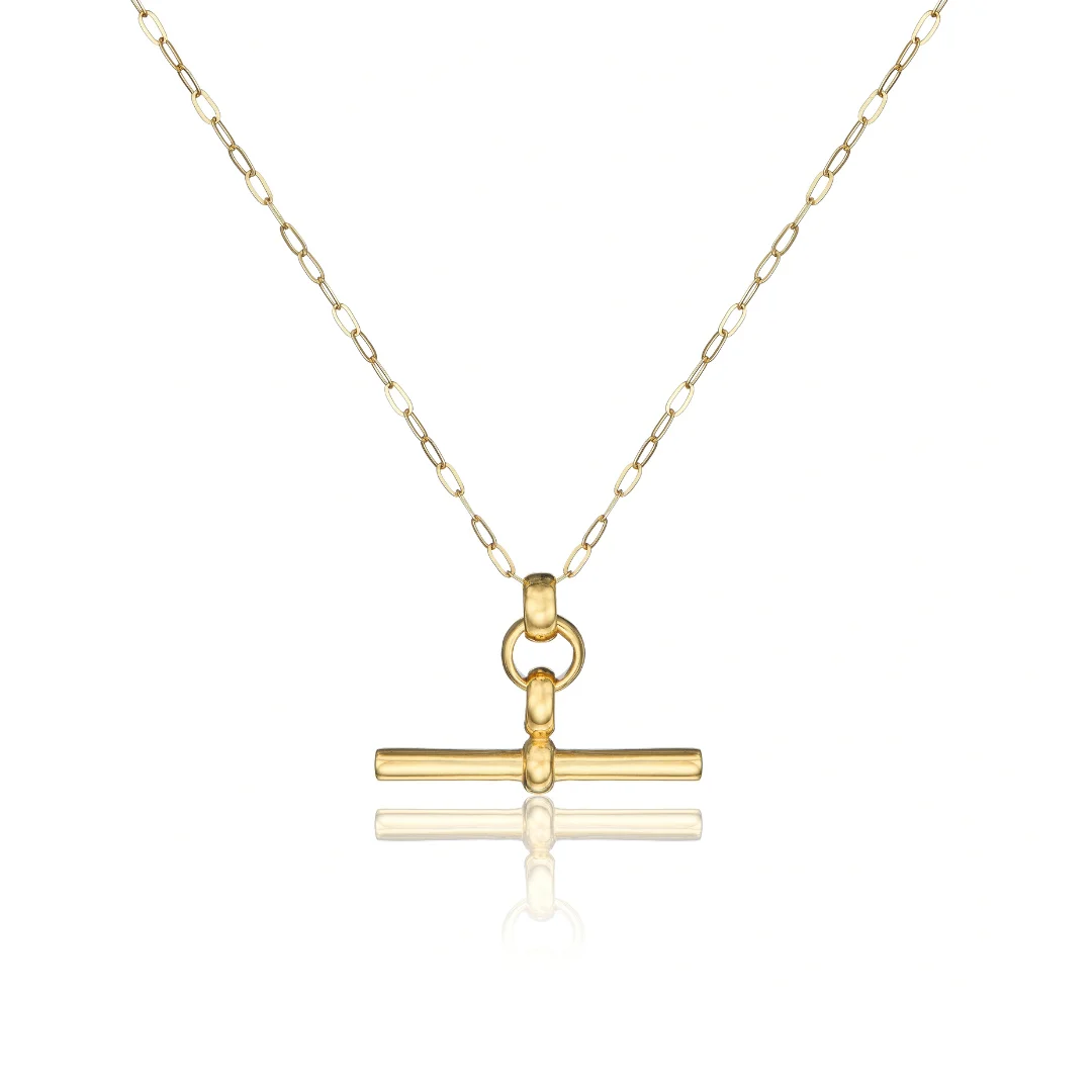 Gold T-Bar Necklace - Image 5