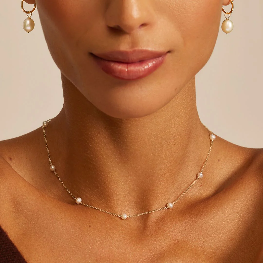 Gold Ten Pearl Choker - Image 6