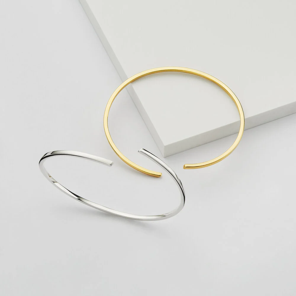 Gold Thin Spiral Bangle - Image 3