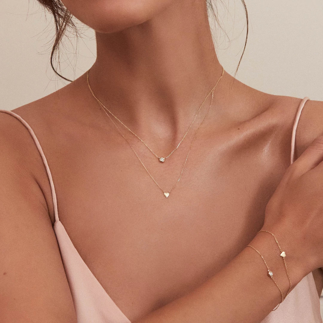 Gold Tiny Heart Necklace - Image 6