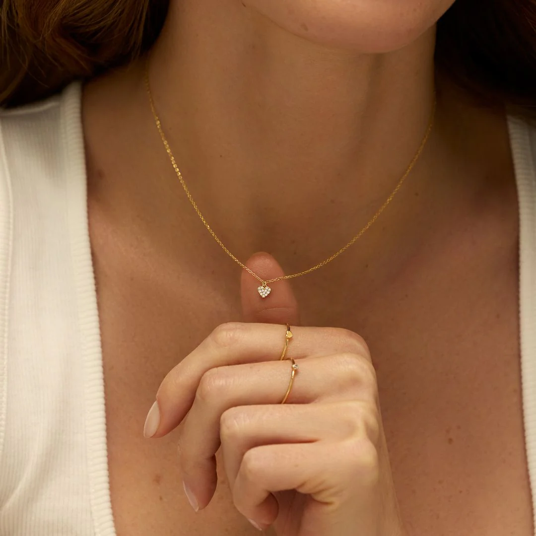Gold Tiny Heart Ring - Image 4