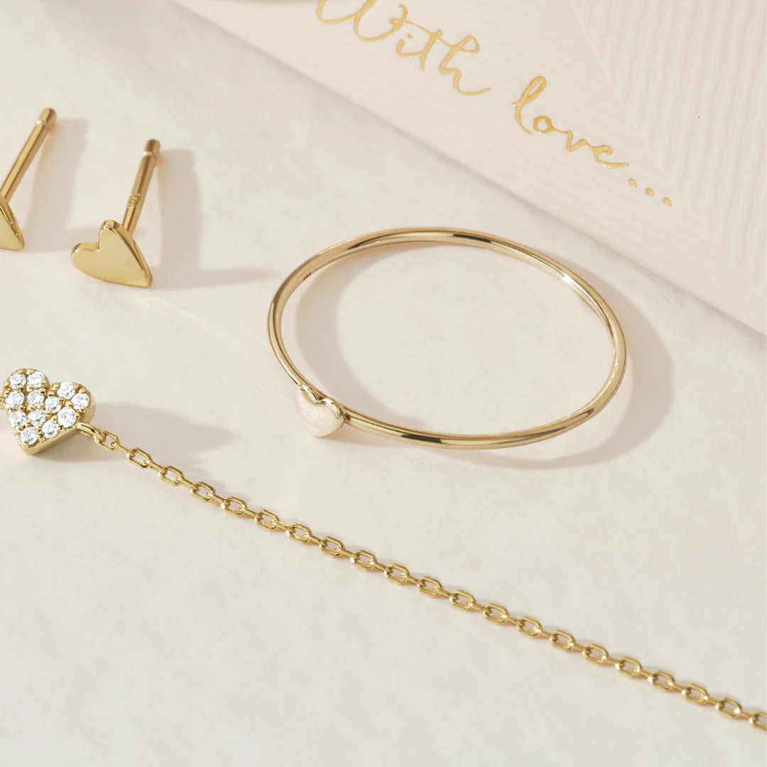Gold Tiny Heart Ring - Image 8