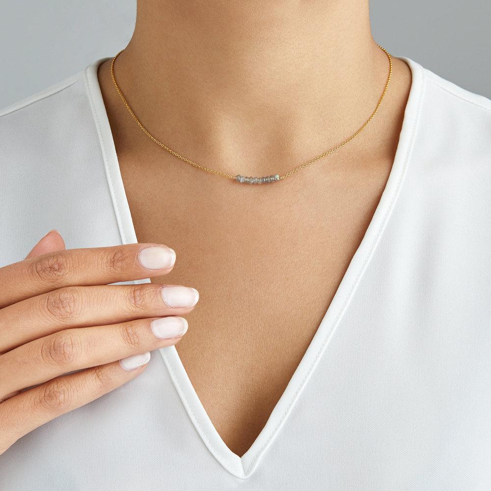 Rose Gold Labradorite Gemstone Cluster Choker - Image 2