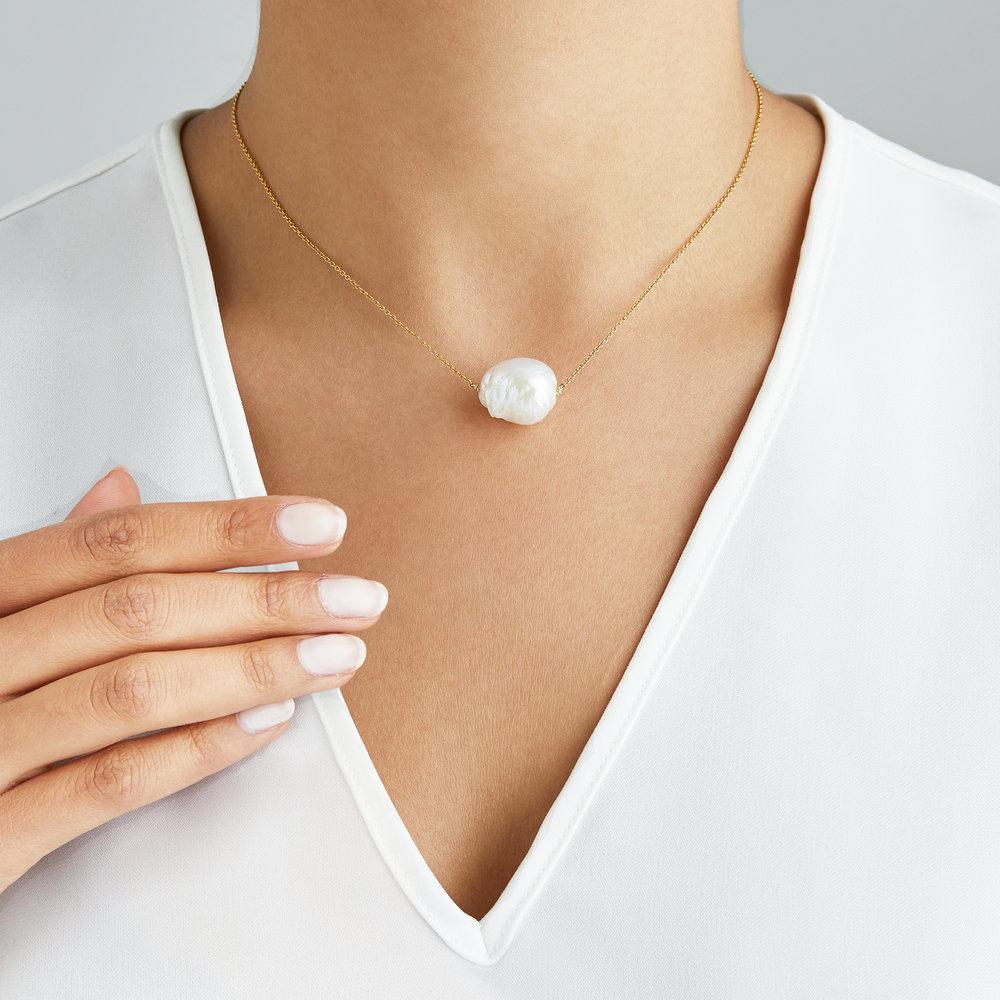 Rose Gold Large Baroque Pearl Choker - Image 2