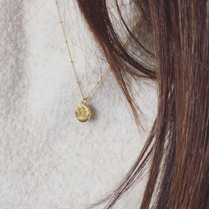 Rose Gold Large Engraved Disc Necklace - Image 5