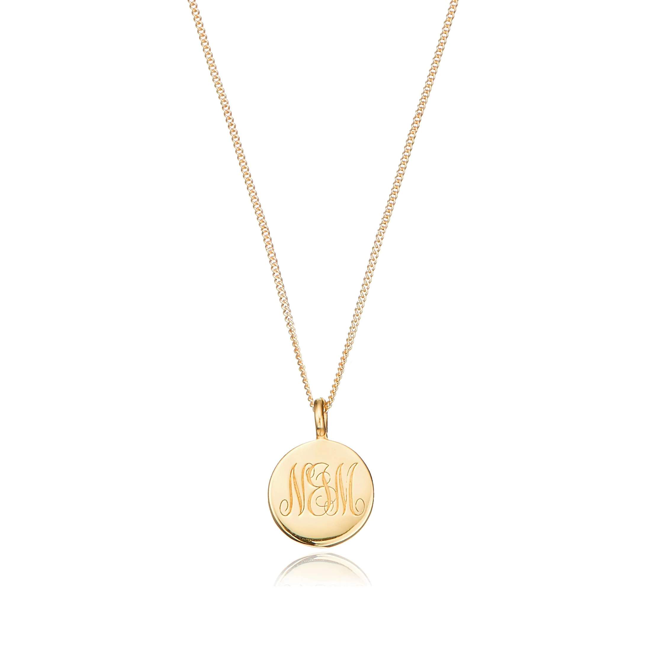 Rose Gold Large Engraved Disc Necklace - Image 6