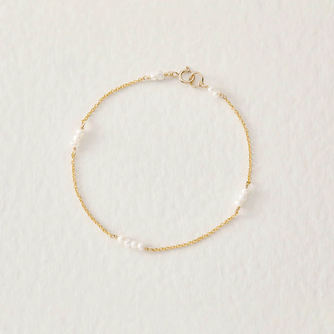 Gold Mini Pearl Bracelet - Image 7
