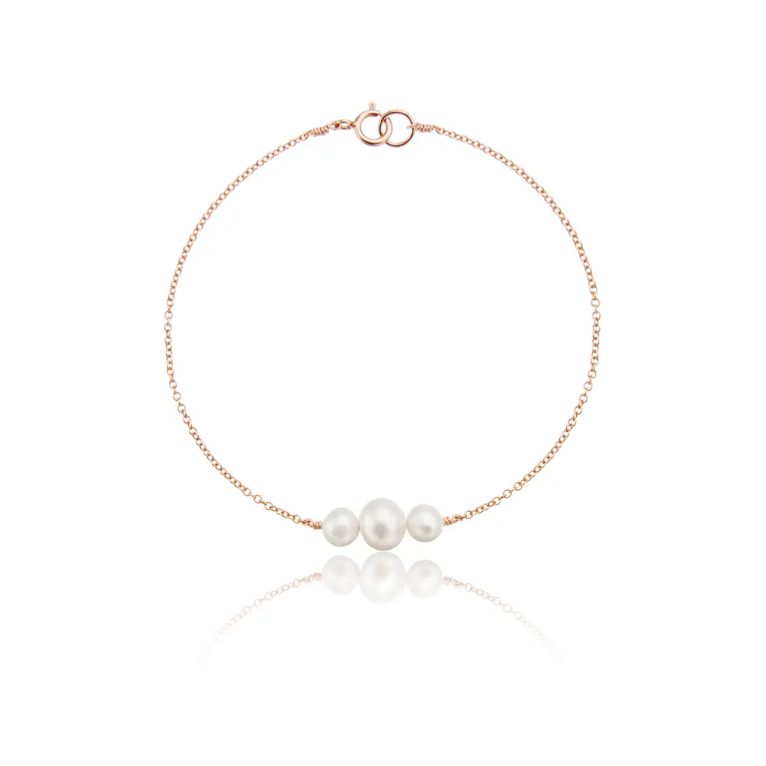 Rose Gold Multi Pearl Cluster Bracelet