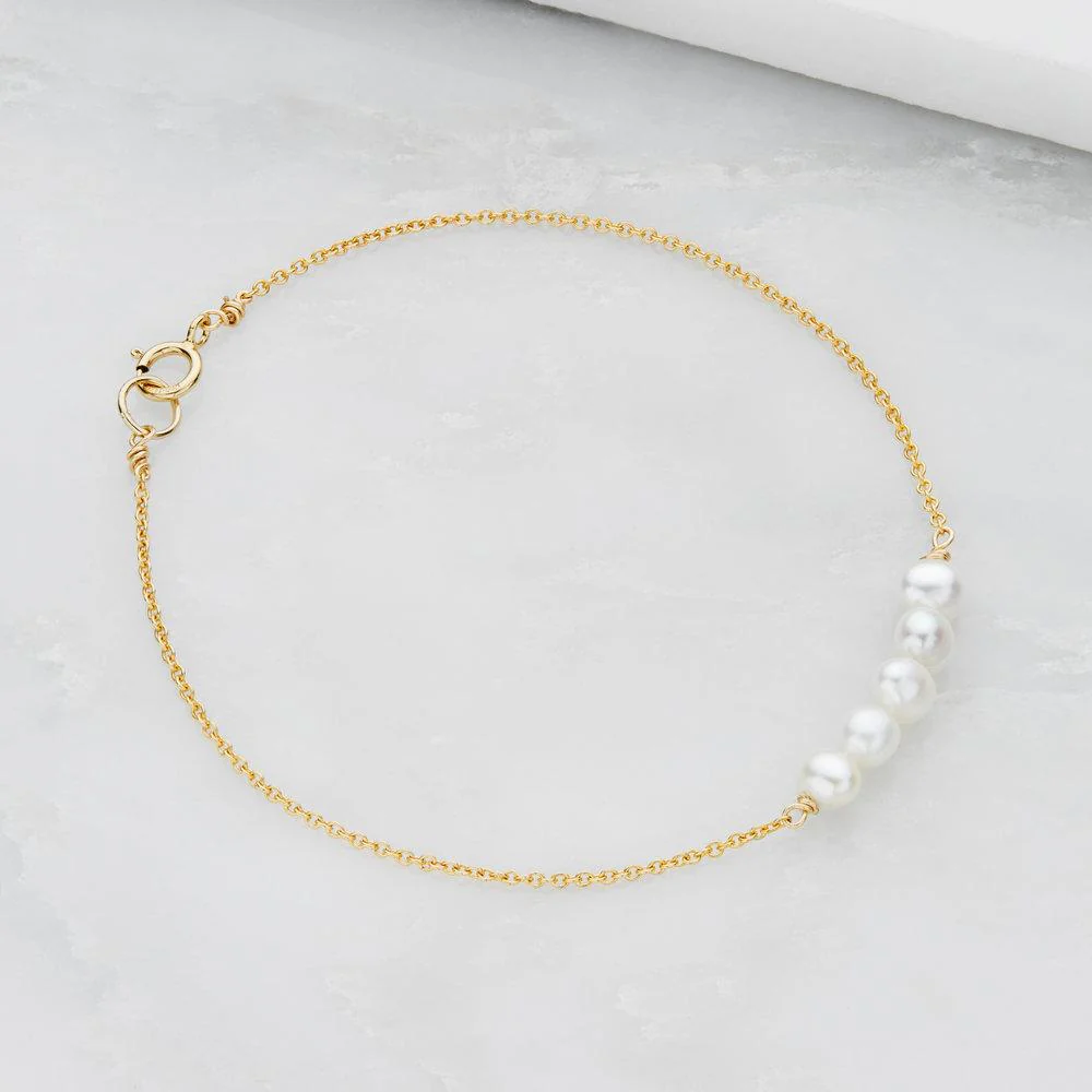 Rose Gold Pearl Cluster Bracelet - Image 3