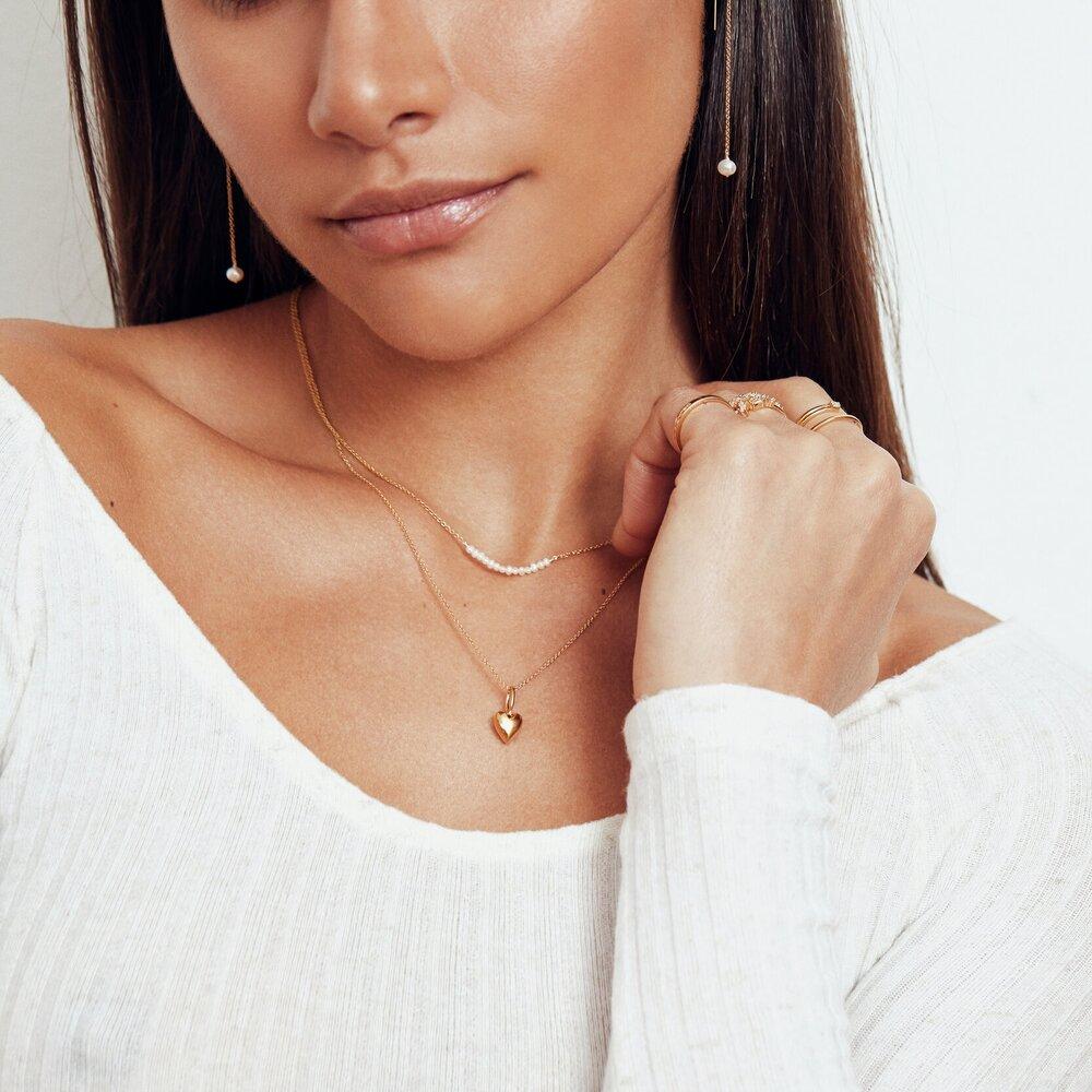 Rose Gold Pearl Drop Ear Threaders - Image 5