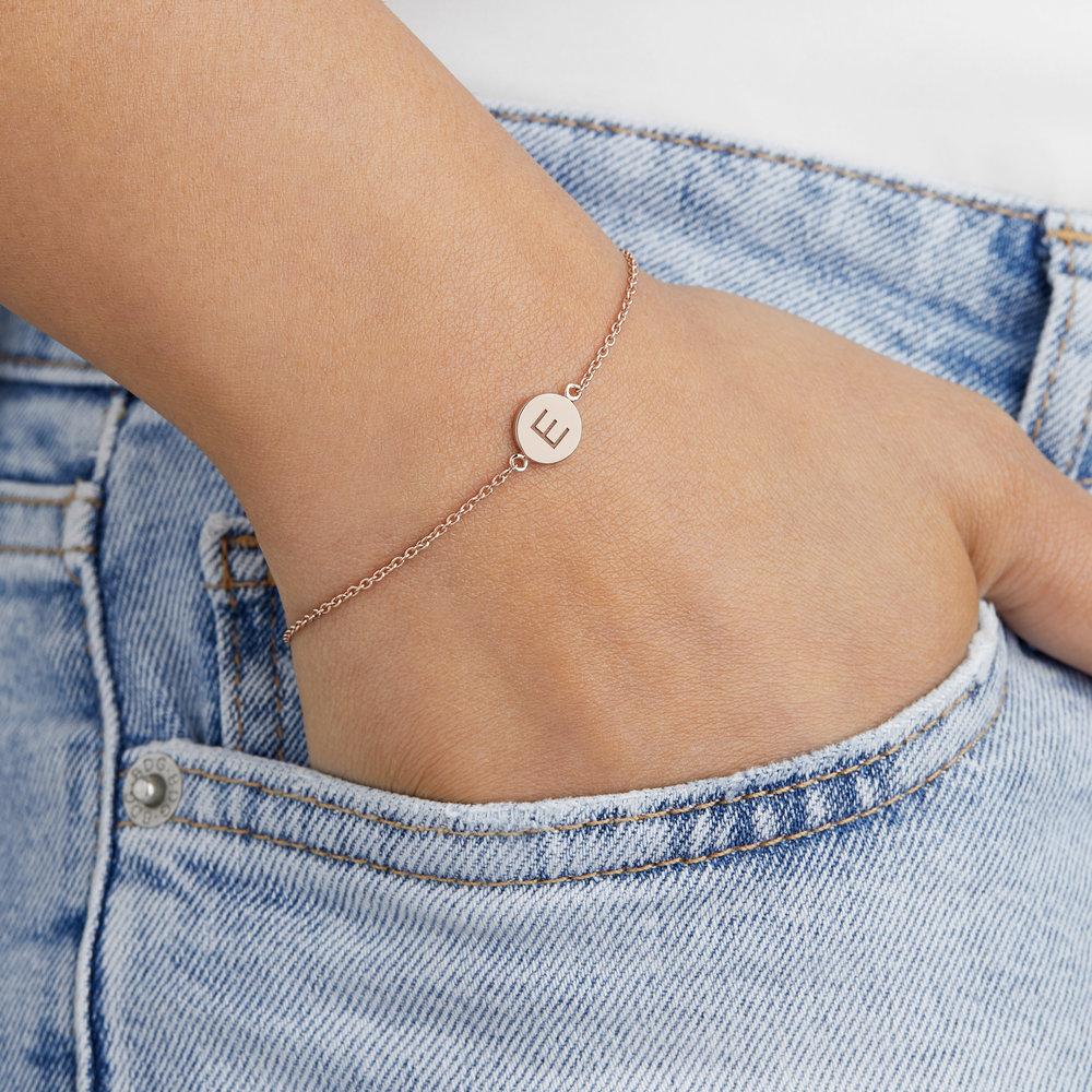 Rose Gold Personalised Disc Bracelet - Image 2