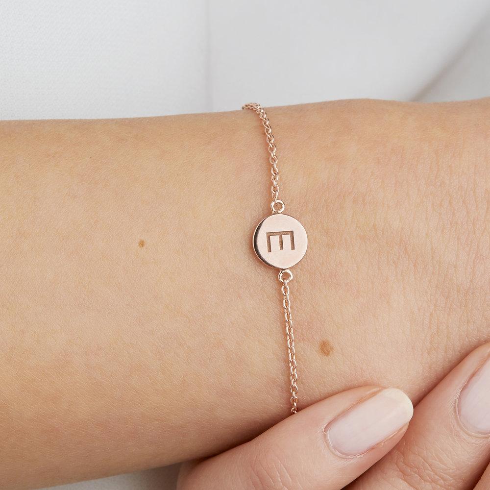 Rose Gold Personalised Disc Bracelet - Image 3