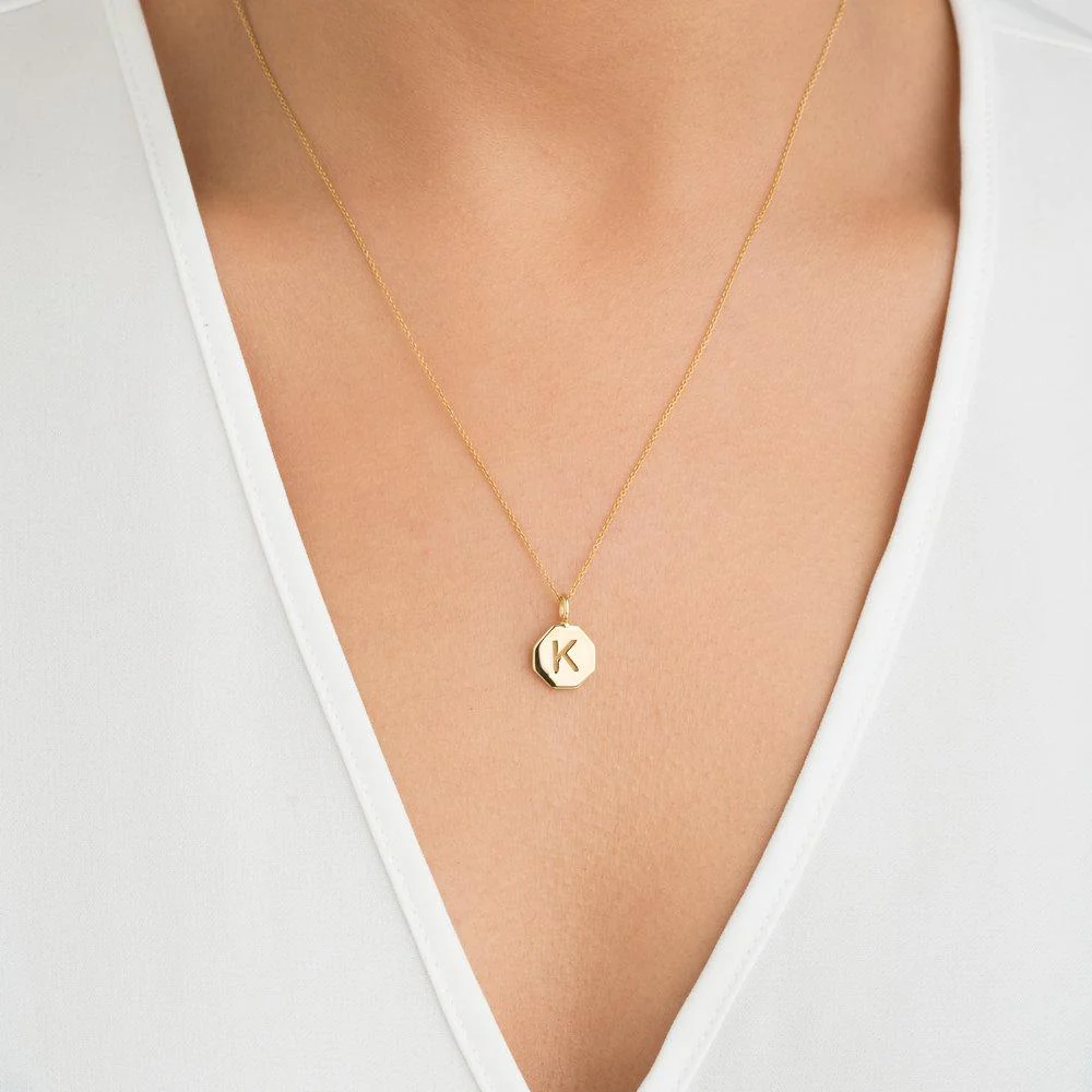 Rose Gold Personalised Hexagon Necklace - Image 2
