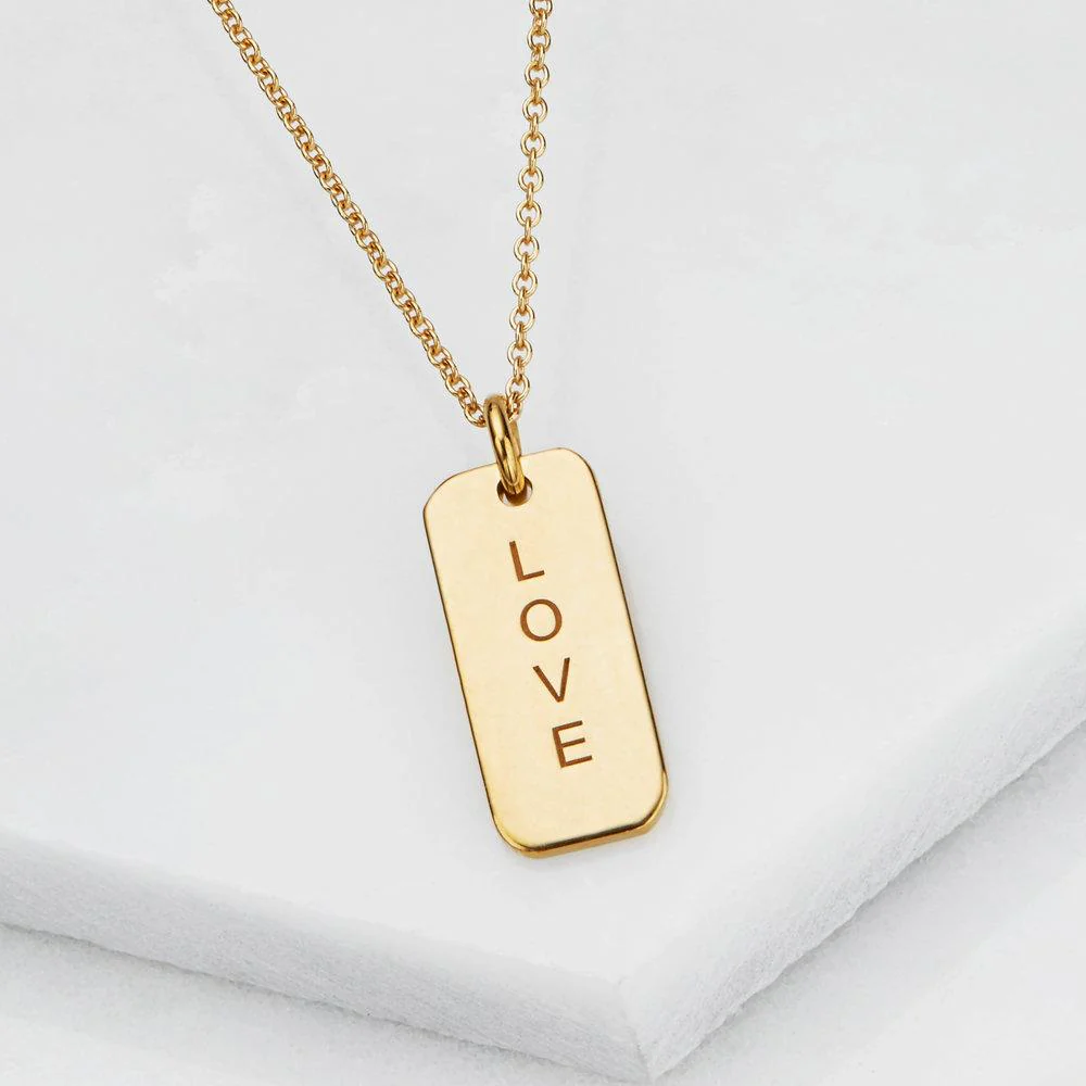 Rose Gold Personalised Tag Necklace - Image 3