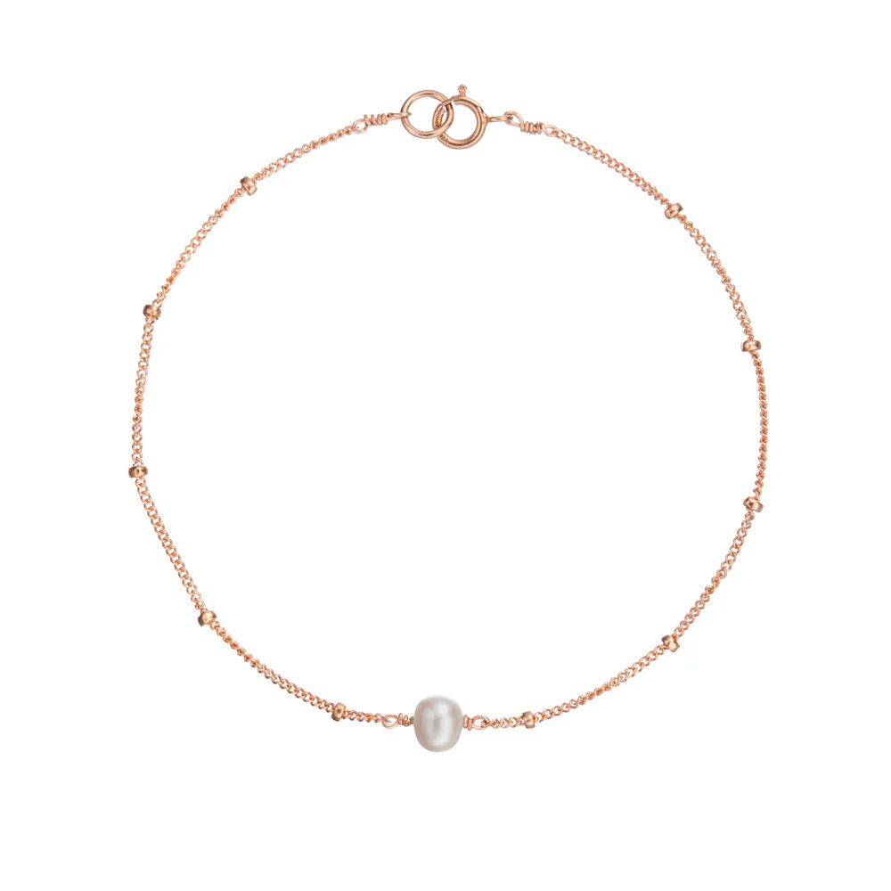 Rose Gold Satellite Pearl Bracelet