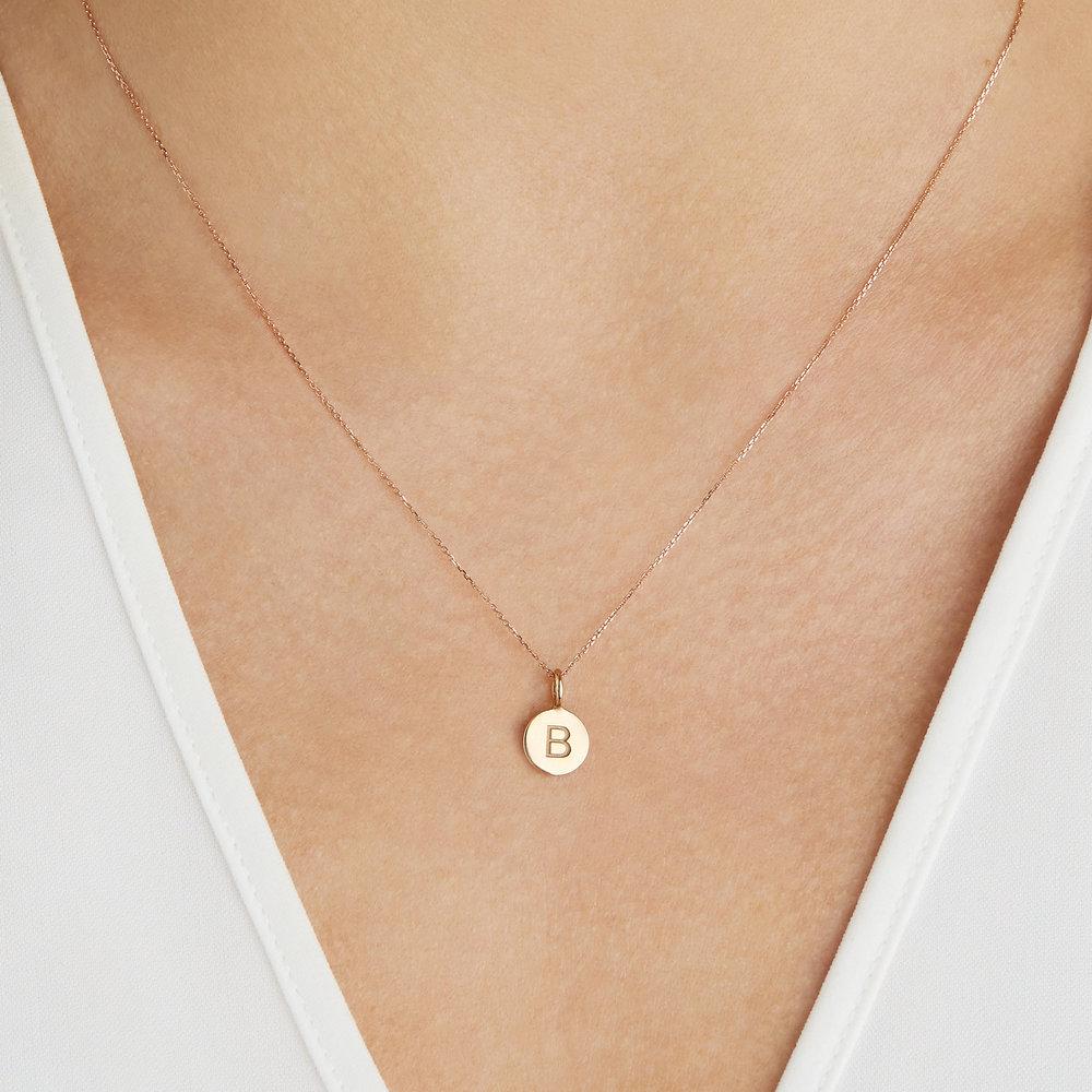 Rose Gold Small Personalised Disc Necklace - Image 2