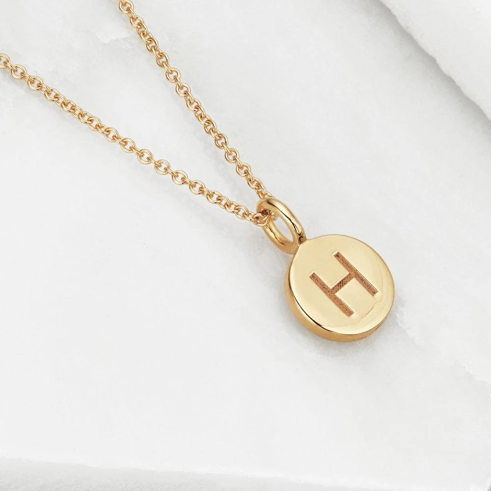 Rose Gold Small Personalised Disc Necklace - Image 3