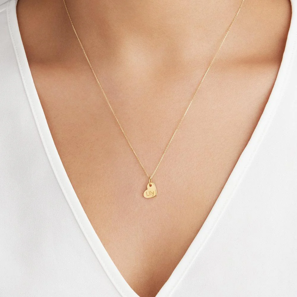 Rose Gold Small Personalised Heart Necklace - Image 2