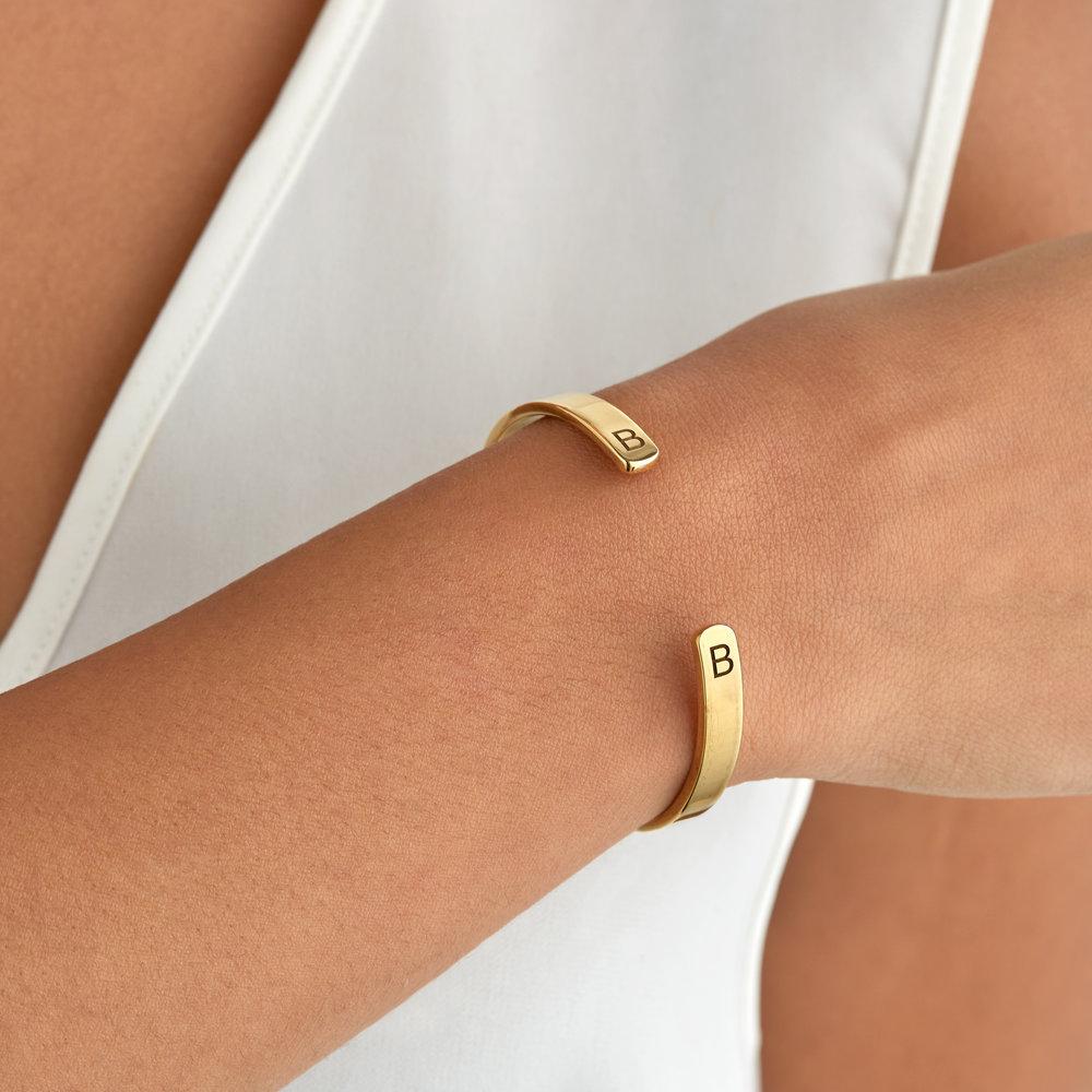 Rose Gold Thick Engraved Bangle - Image 2