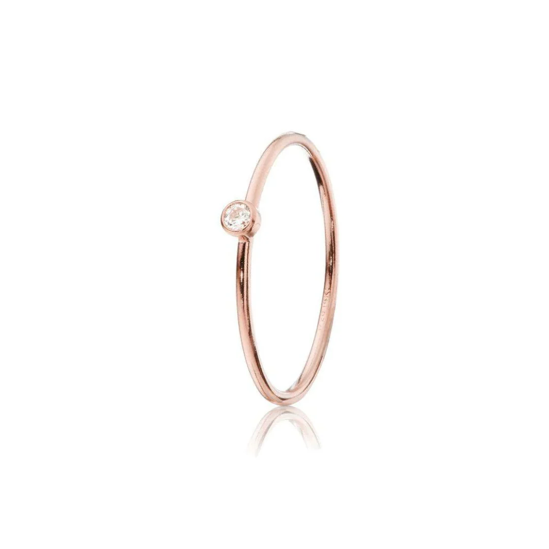 Rose Gold Thin Diamond Style Stacking Ring