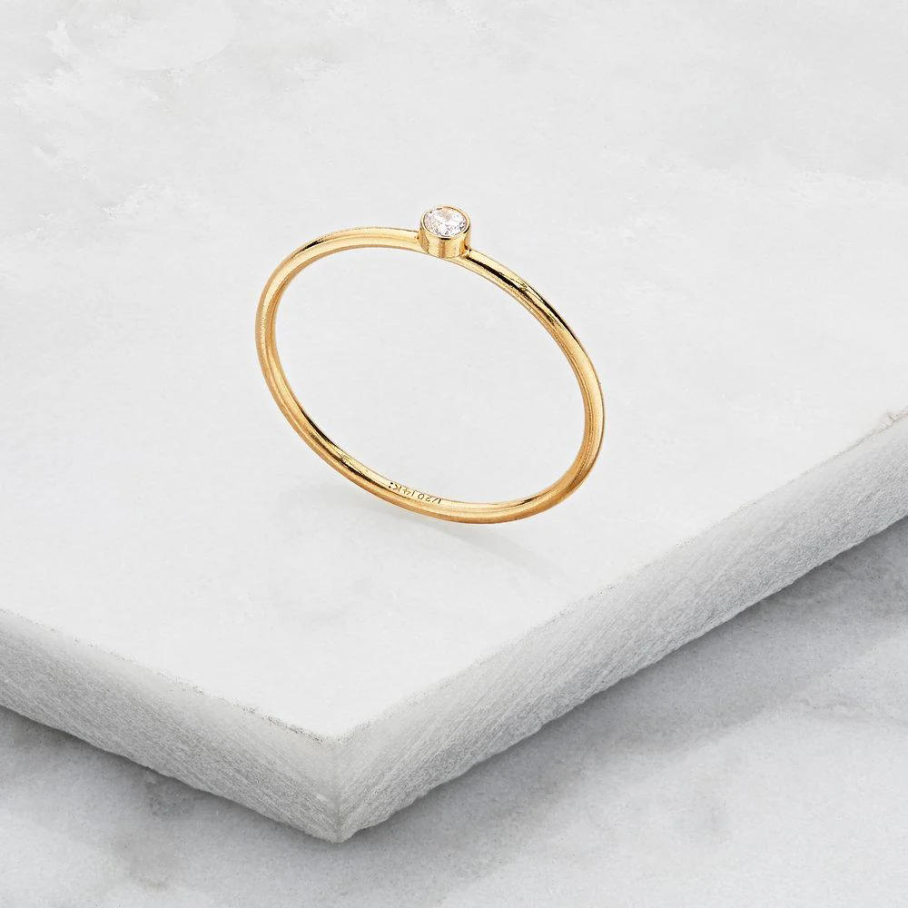 Rose Gold Thin Diamond Style Stacking Ring - Image 4