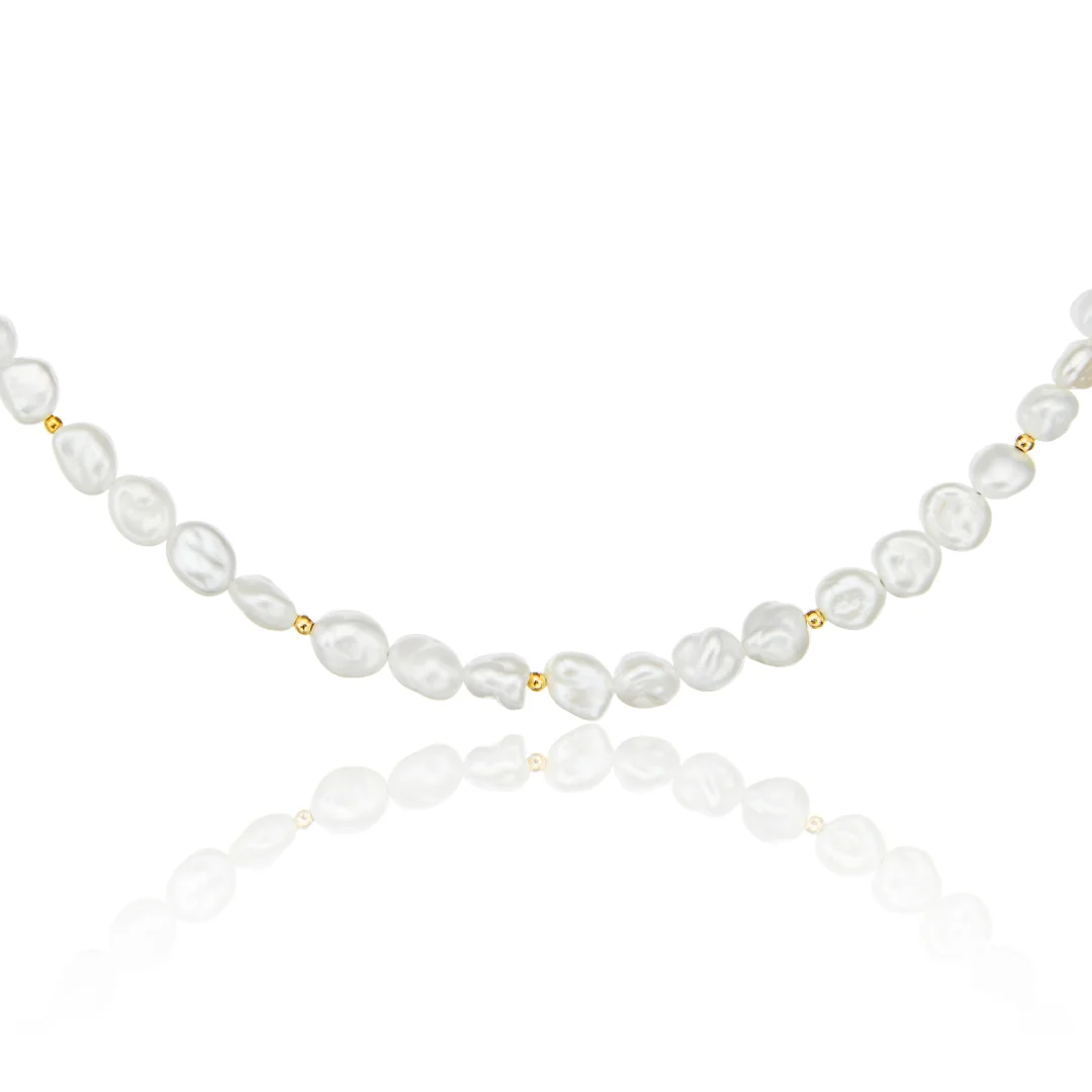 Silver Beaded Baroque Pearl Choker - Image 6