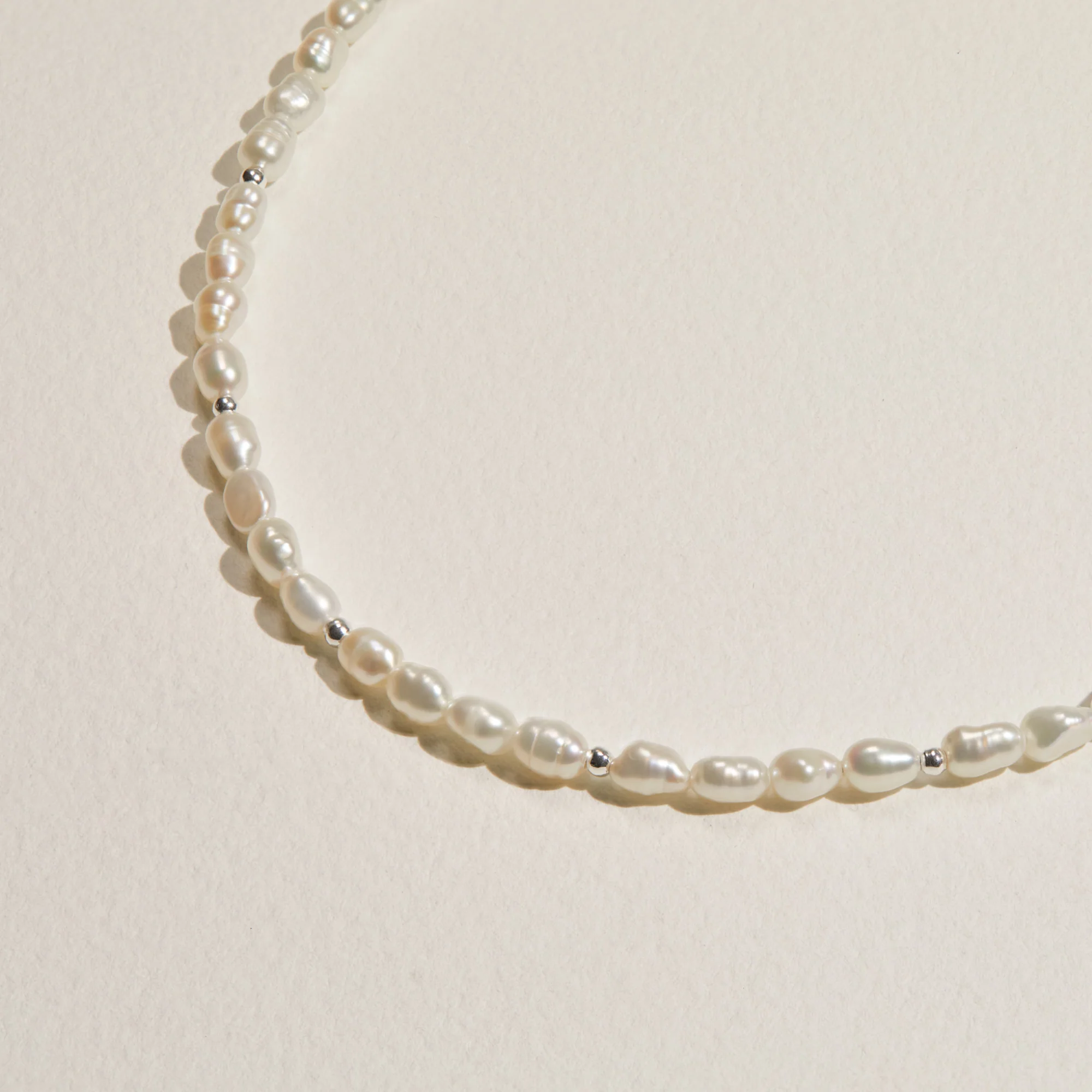 Silver Beaded Seed Pearl Choker - Image 3