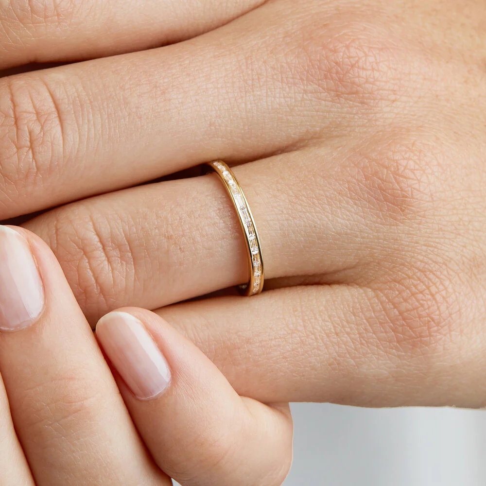 Silver Diamond Style Baguette Eternity Ring - Image 5