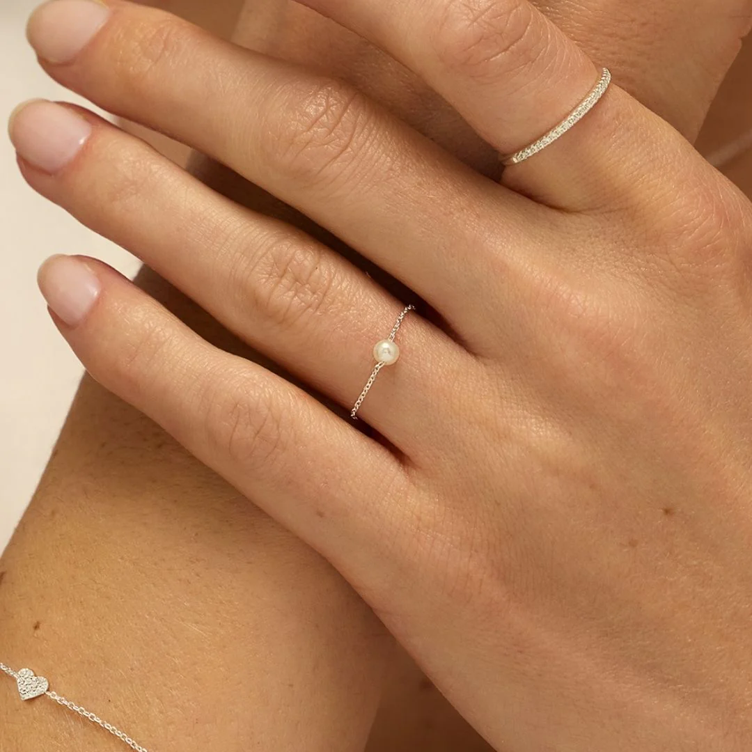 Silver Diamond Style Half Eternity Ring - Image 3