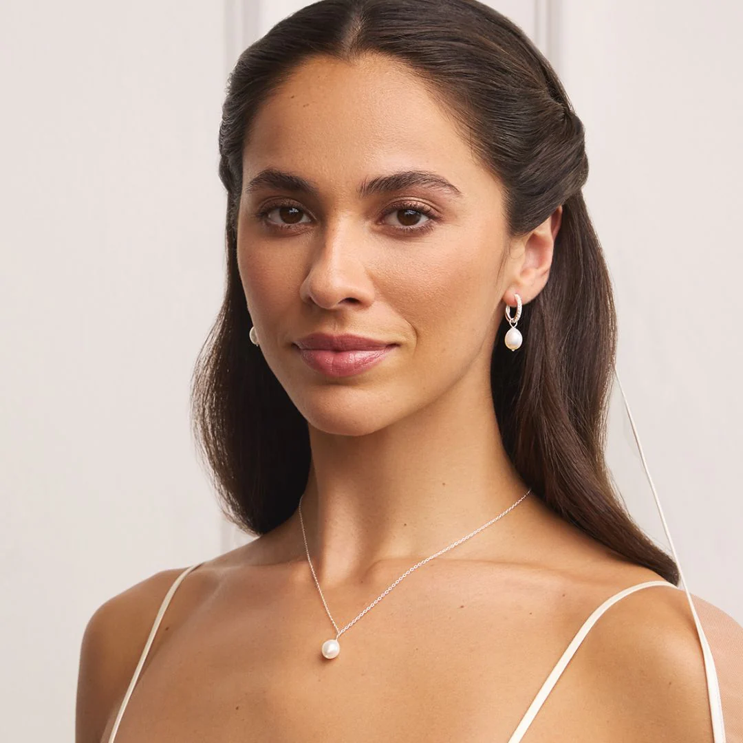 Silver Large Single Pearl Necklace - Image 3