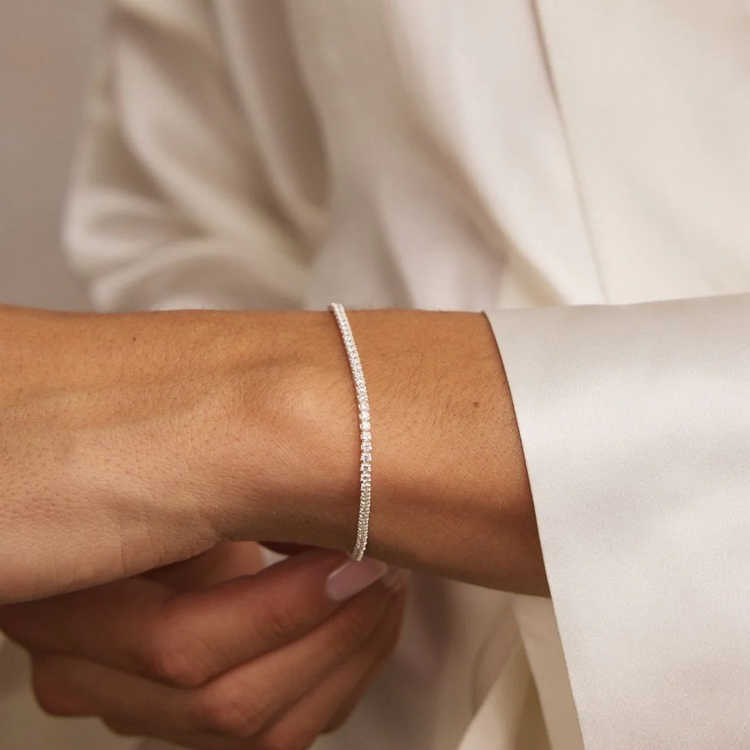 Silver Diamond Style Tennis Bracelet - Image 2