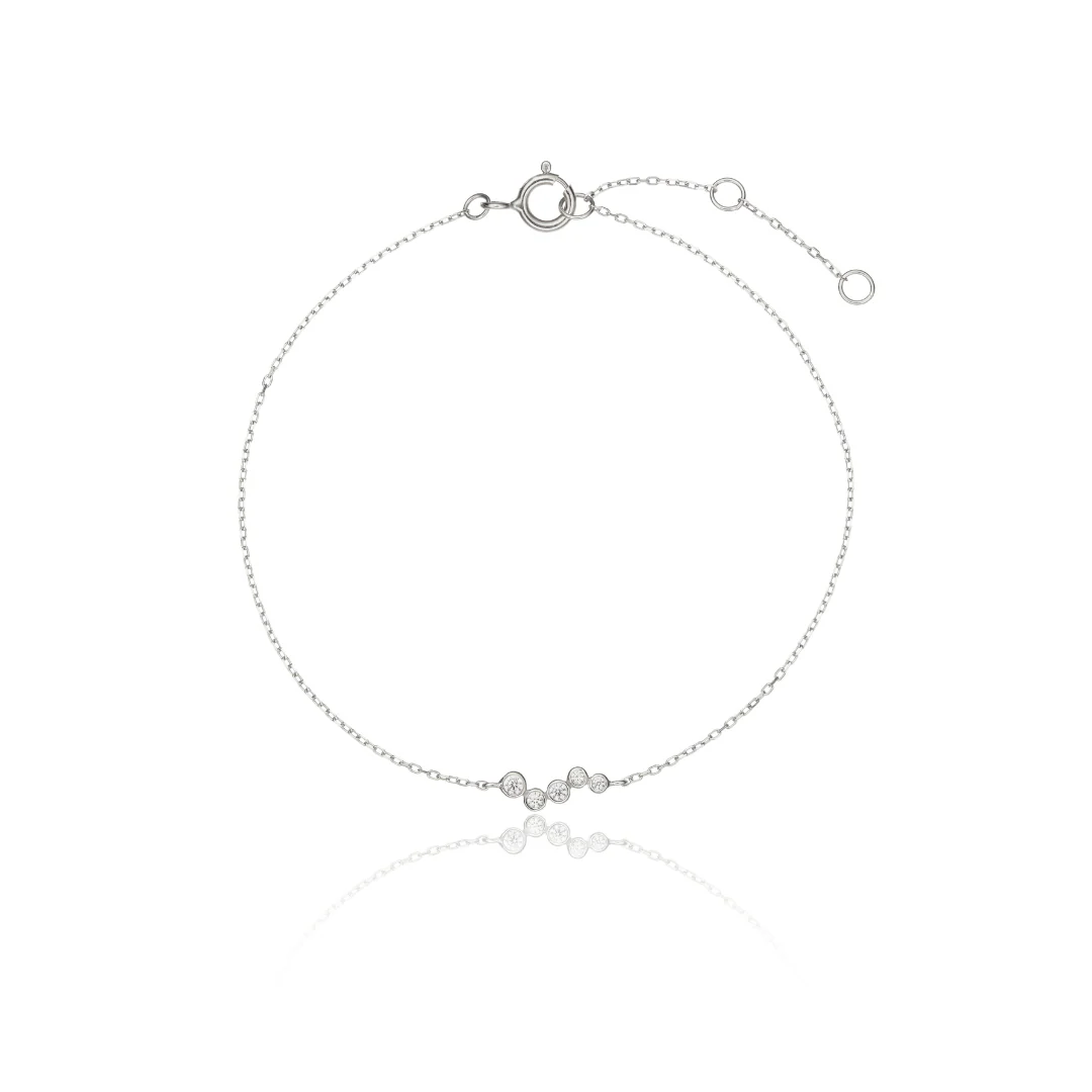 Silver Diamond Style Wave Bracelet