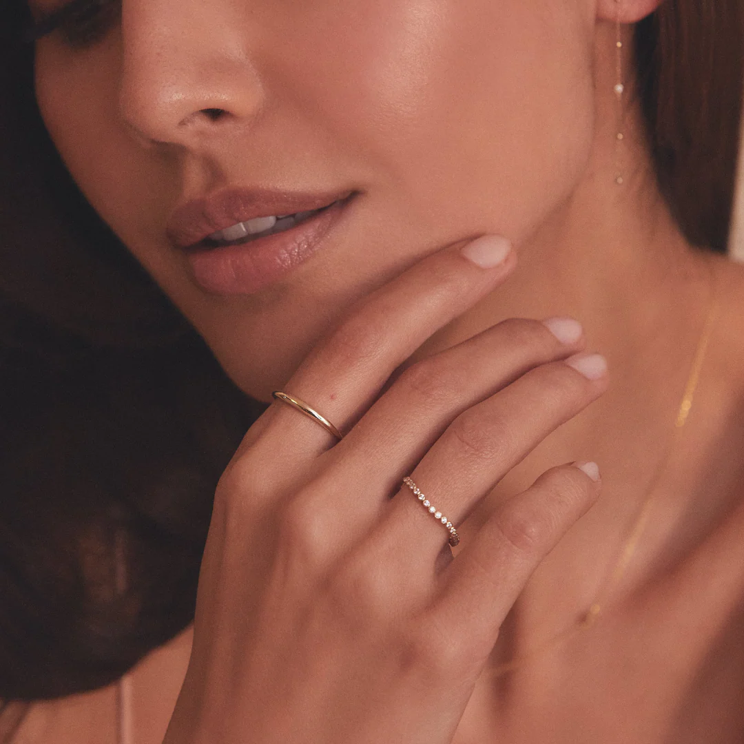 Silver Diamond Style Wave Ring - Image 3